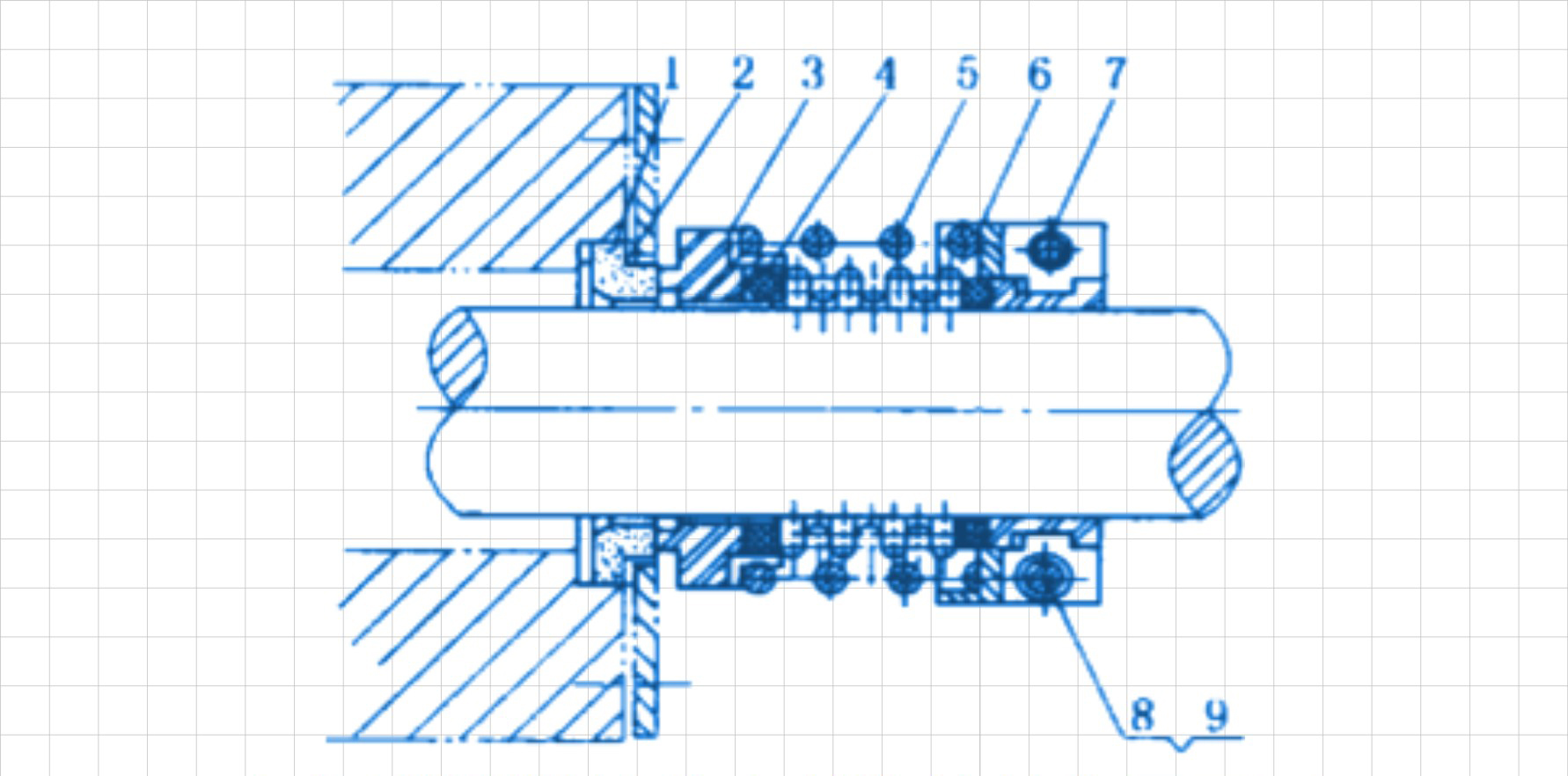 泵用單彈簧橡膠密封件的結構平面圖