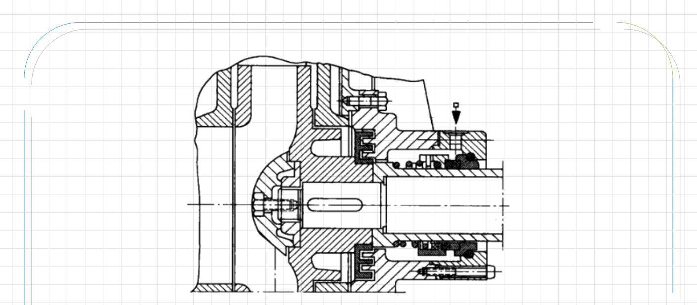 液壓密封件之含固體鹽溶、晶體介質結構平面圖