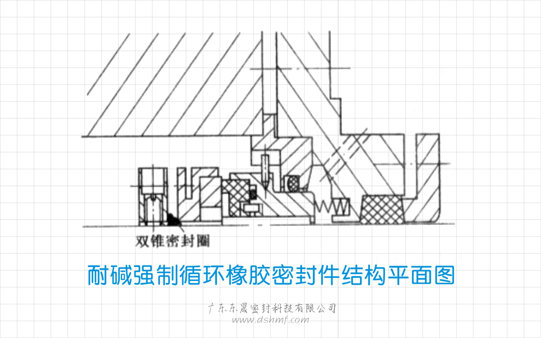耐堿橡膠油封強制循環結構平面圖