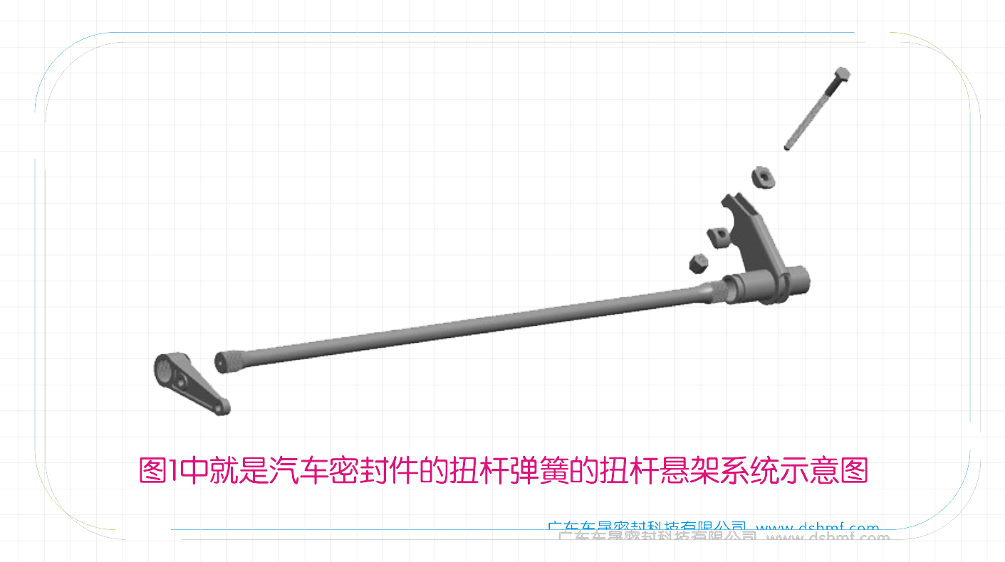 汽車密封圈的扭桿彈簧的扭桿懸架系統示意圖