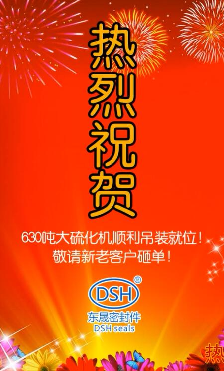 熱烈祝賀：東晟密封件630噸大硫化機順利吊裝就位！敬請新老客戶砸單！
